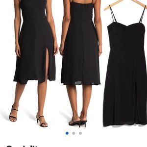 🍳Black Corset Midi dress